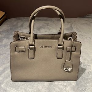 Gray Michael Kors Purse with Silver Hardware